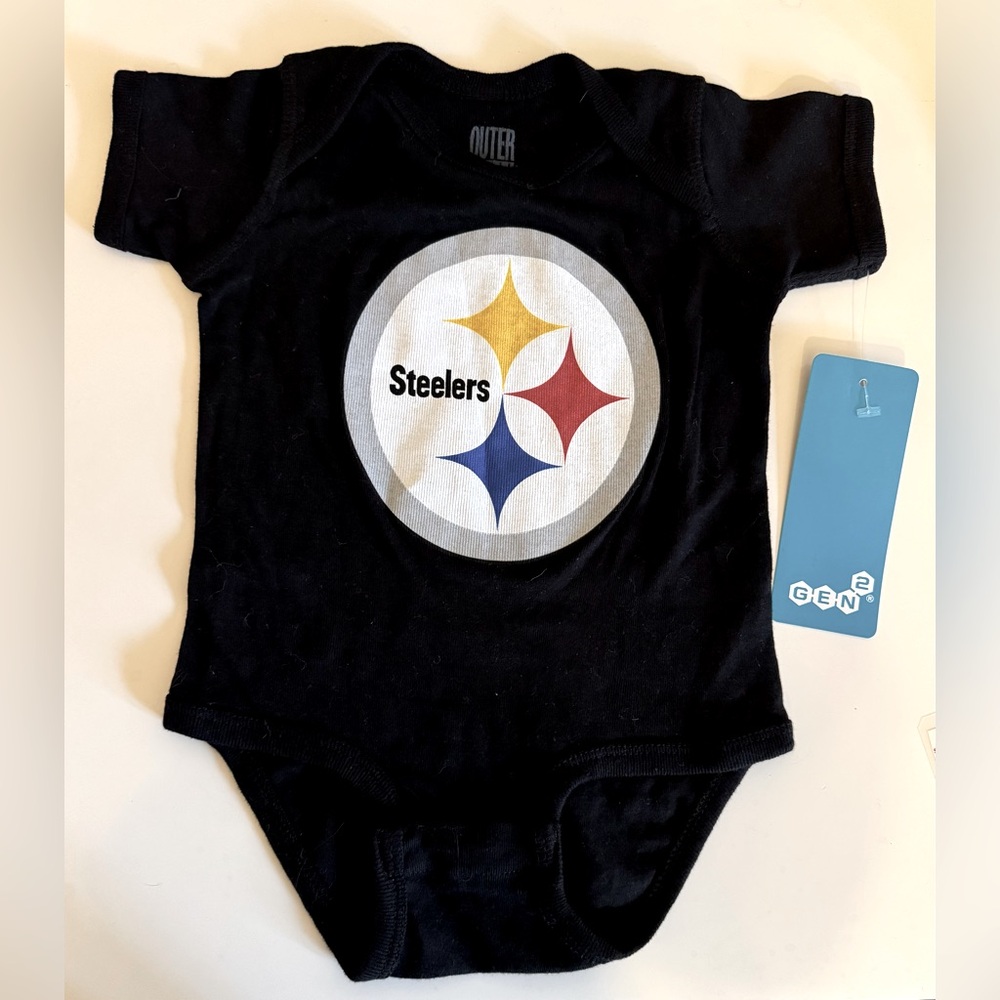 Pittsburgh Steelers Black Onsie 3-6 month Outer Edge